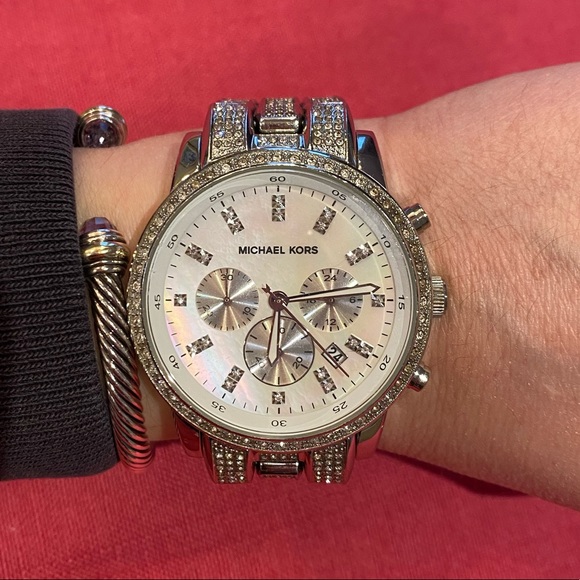 Michael Kors silver and diamond watch! - Picture 2 of 4